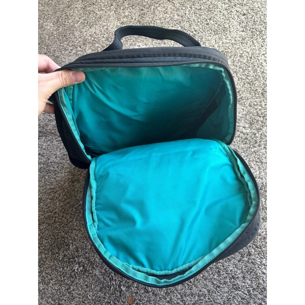 The North Face Kaban Backpack Laptop Bag Black Teal Turquoise Interior Active